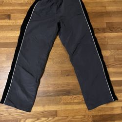 Reebok Grey and Black Baggy Track Pants Size Small