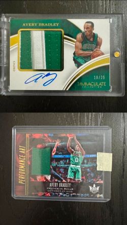 Avery Bradley Boston Celtics Game Used Panini Immaculate Patch Auto and Panini Court Kings Cards Bundle