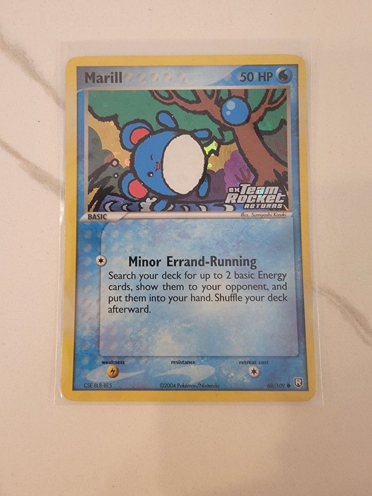 Reverse Holo Stamped Marill Pokemon Card Ex Team Rocket Returns 68/109 VLP / NM