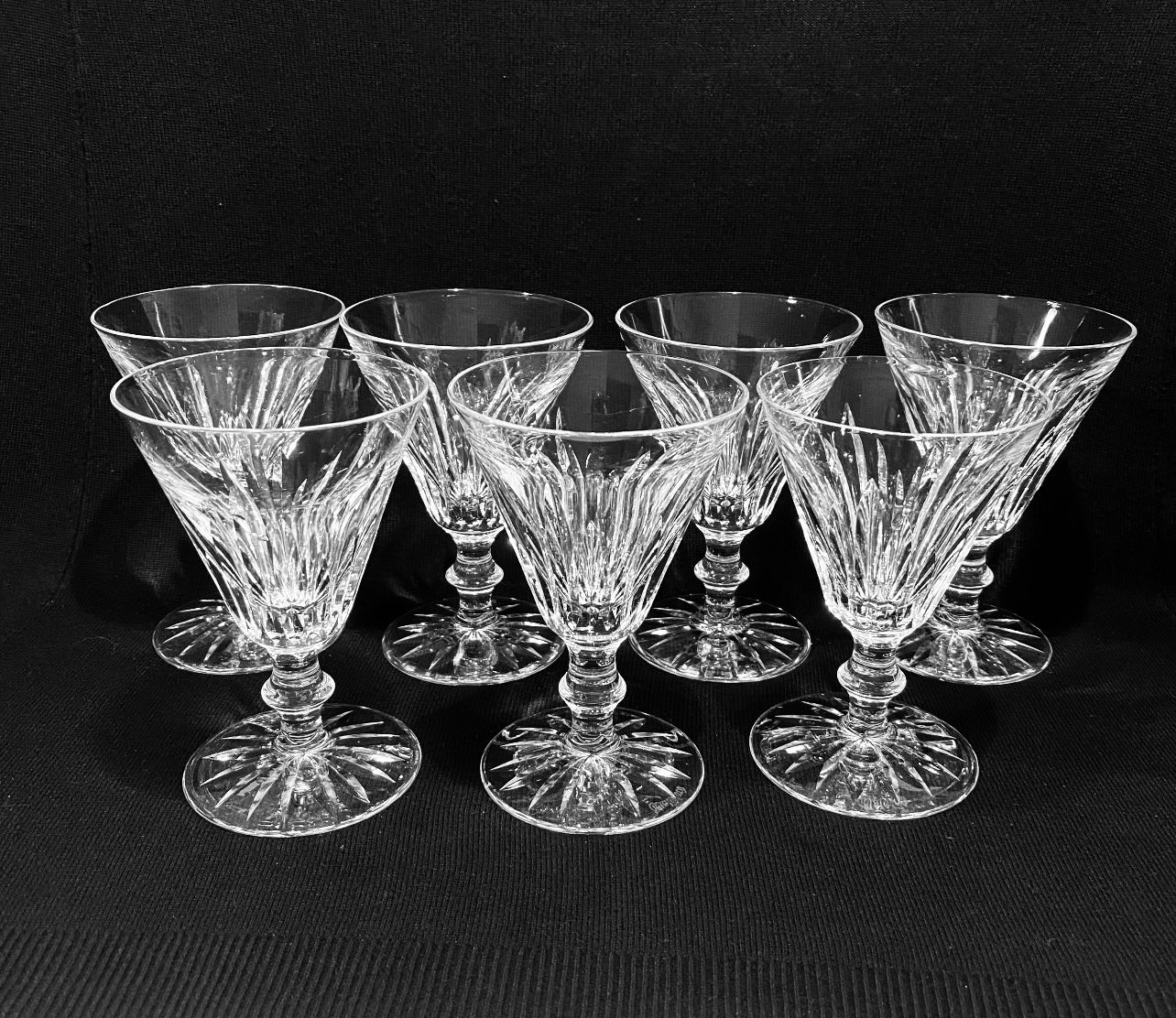 Vintage WATERFORD Eileen Set of 7 Red Wine/Clarets Crystal Glasses 5-3/8”