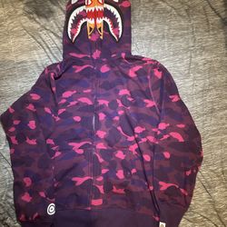 BAPE Color Camo Shark Full Zip Hoodie 'Purple'