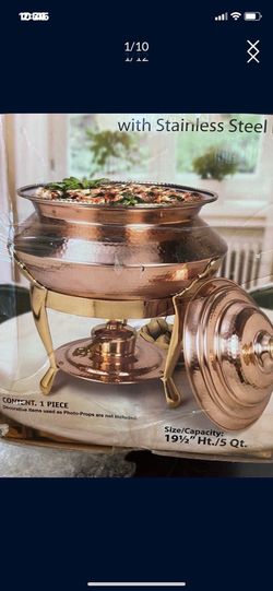 Chafing Dish Copper Hammered New