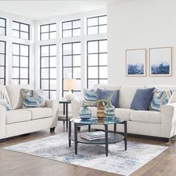 Cashton Snow Living Room Set & Sofa Loveseat , Couch , Sectional Options 