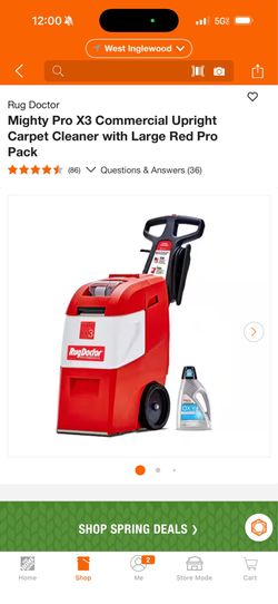 Rug Doctor Mighty Pro X3 Commercial Upright Carpet Cleaner with Large Red Pro Pack