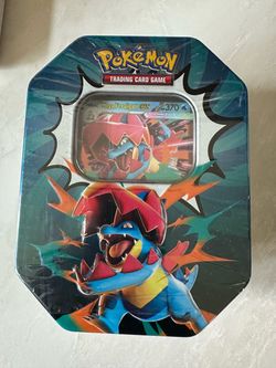 Pokemon TCG Mega Feraligatr ex Tin NEW SEALED 370 HP Trading Card Game