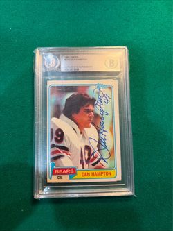 Dan Hampton HOF Bears Signed 1981 Topps #316 RC Rookie BGS BAS AUTO
