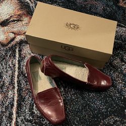 UGG Patent Leather Maroon Driving Loafer