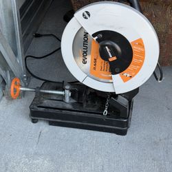  Evolution S355CPSL – Heavy Duty 14 Inch Metal Cutting Chop Saw W/ 14 Inch Carbide-Tipped Blade | Dry Cut | Miter 45° | Chop Saw For Cutting Metal – A