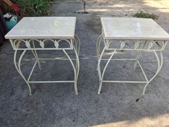 WROUGHT IRON VINTAGE SIDE TABLES