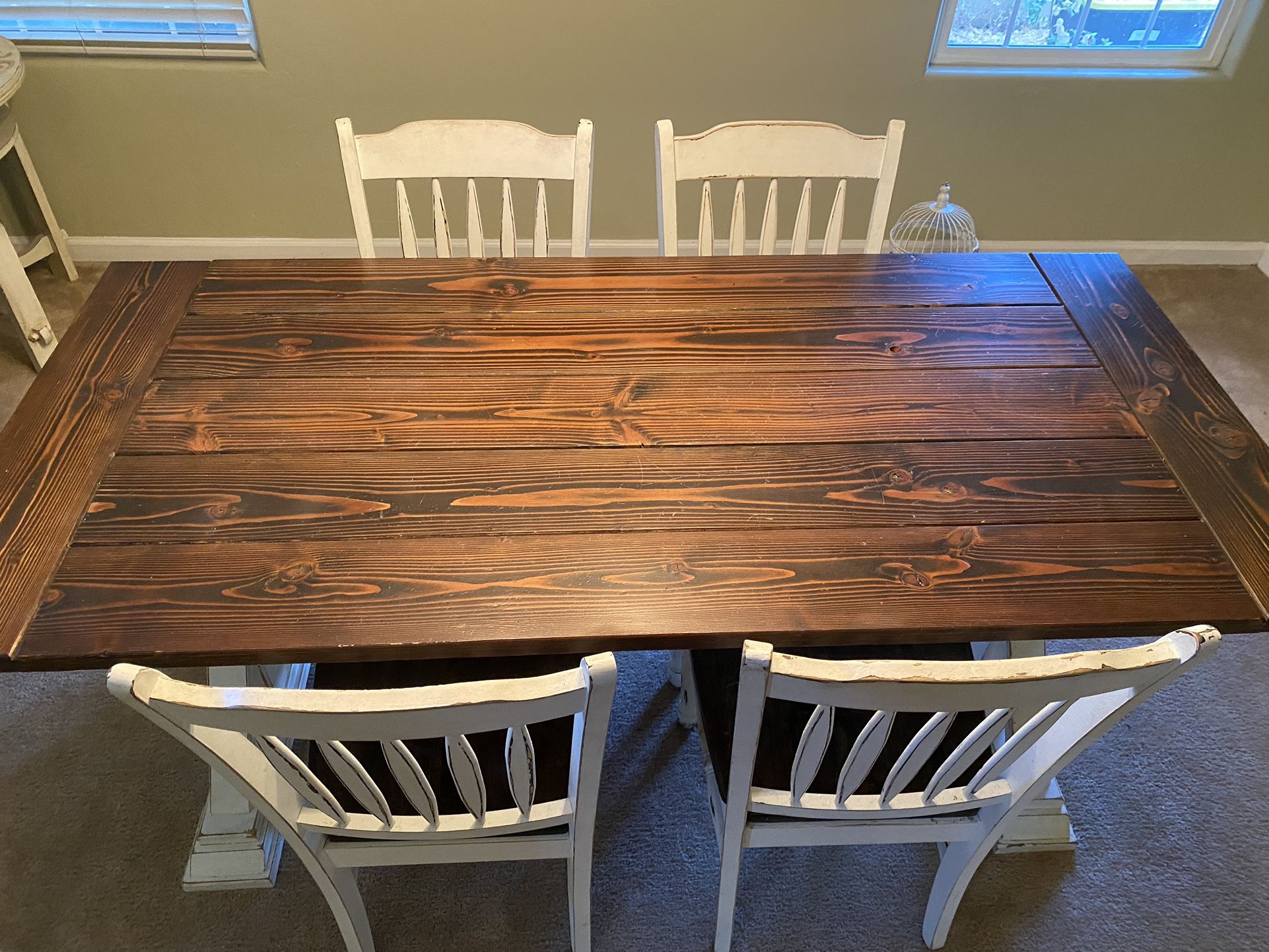 Custom Built Solid Wood Table And Chairs!!