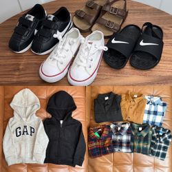 Toddler Clothing, Shoes & Sandals: (2T–3T) Baby Gap, Old Navy, Cat & Jack + (Sizes 8–10C): Converse, Nike, OshKosh.
