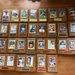 Vintage mounted baseball cards plus others