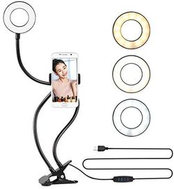 Ā LED Ring Light with Cell Phone Holder Stand for Live StreamĀ