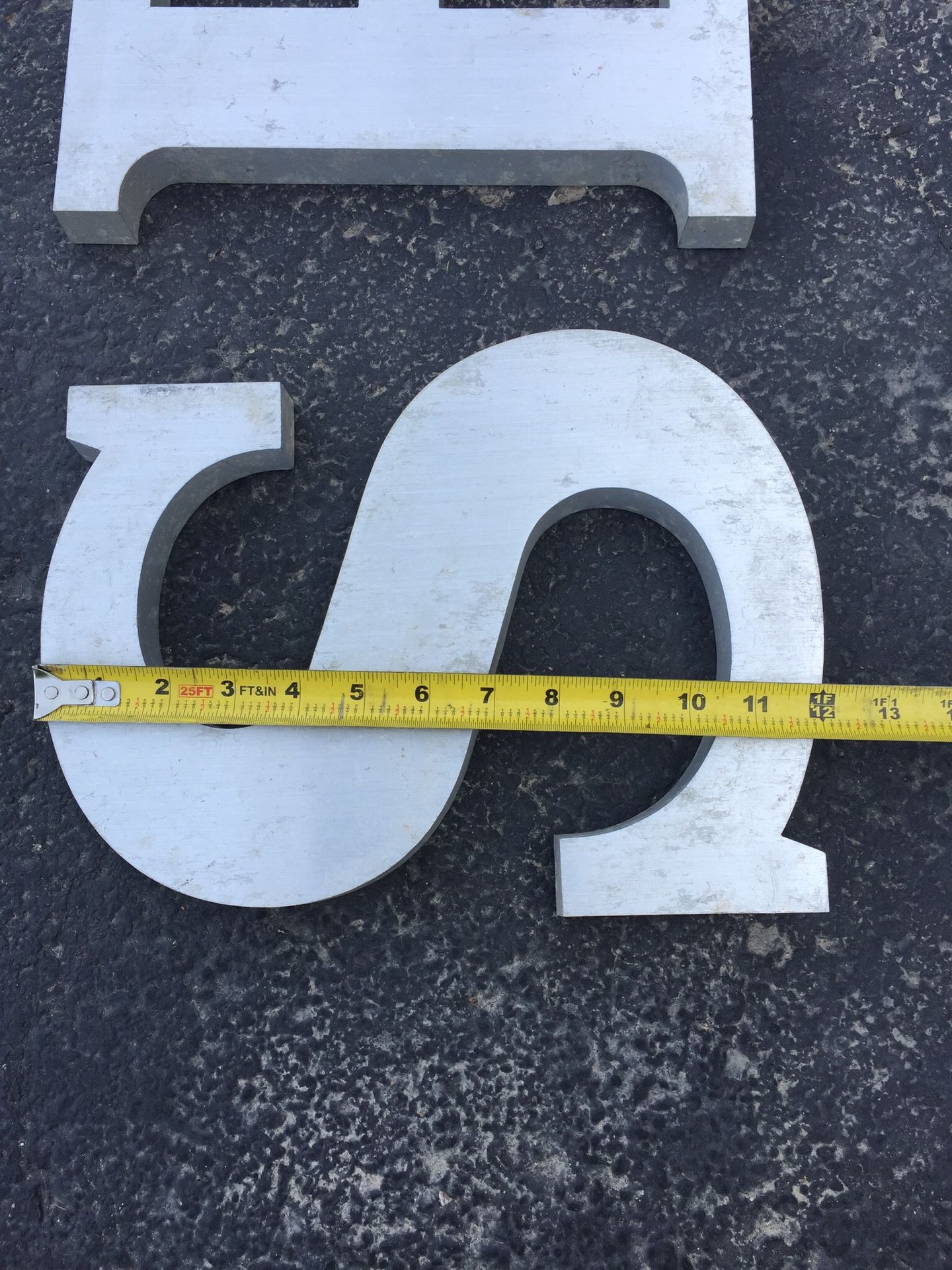 1” thick x 12” Tall Aluminum letters