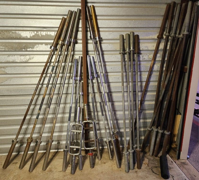 BARBELLS - Olympic Bar Barbell 7ft Training 45lb 20kg Power Bar Curl 6ft 5ft Tricep Bumper Weight Plates Weights