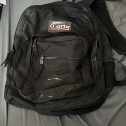 Trans by JANSPORT BLACK Backpack ~ Laptop Sleeve ~Pockets