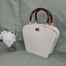 Etro Off-white Leather High-End Luxury Designer Handbag ( LIMITED EDITION MODEL)