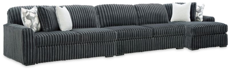 Midnight-Madness Gunmetal 3-Piece Sectional with Chaise
