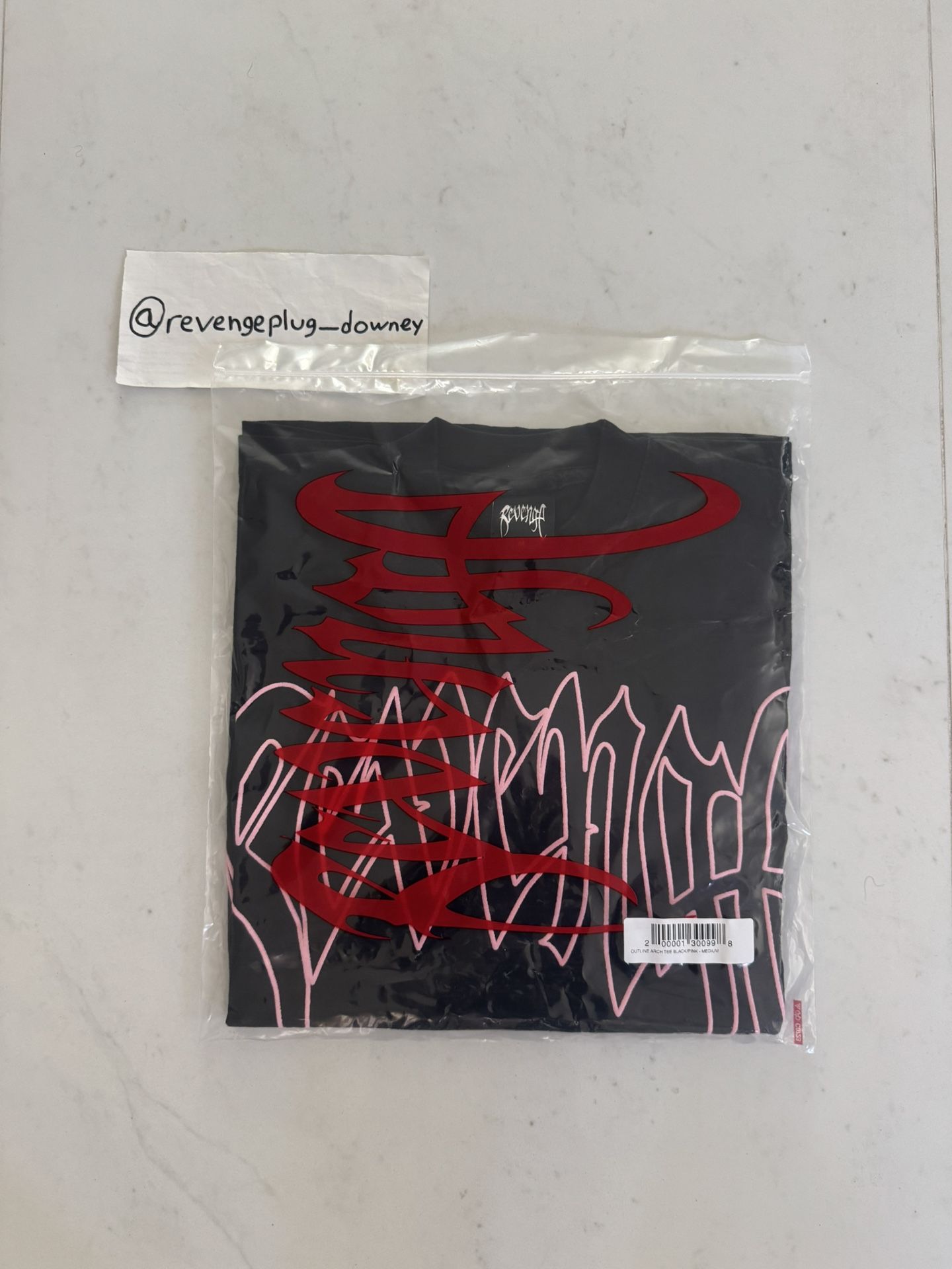 Revenge Outline Arch Tee Black/Pink Shirt