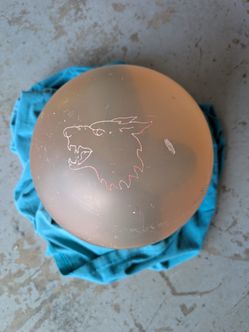 Vintage 16lbs Ebonite Clear Bowling Ball with Custom Wolf & Paw Artwork – Undrilled