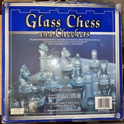 Glass Checkers & Chess Set Game
