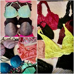 Women’s 20 Piece Clothing Bundle – Bras, Bralettes & Swimsuits – Size M / 34D
