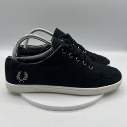 Fred Perry Byron Low Canvas Sneakers Black Men’s Size 7 B9234/102