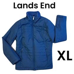 Lands End Quilted Fleece Lined Jacket 