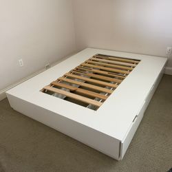 IKEA: NORDLI Bed frame with storage, White, Queen