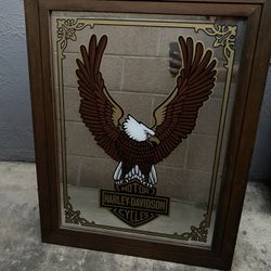 Harley Davidson Wall Mirror Bar Shield Eagle Color 22x28