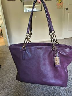 Purple Coach Madison leather tote vintage