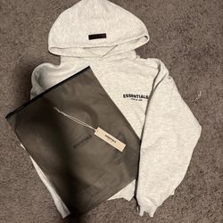 Light grey essantials hoodie