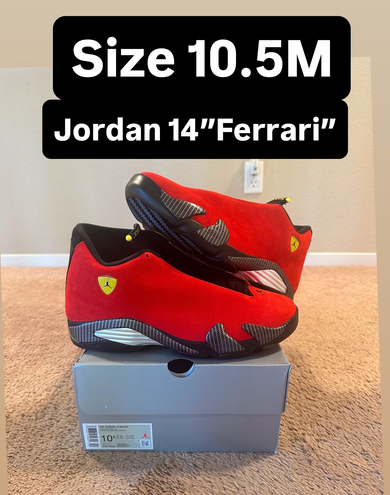 Nike Air Jordan 14 retro “Ferrari” Size 10.5M