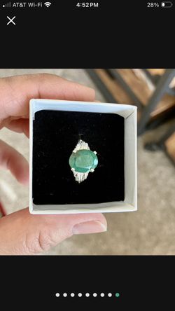 Sterling Silver Emerald Ring 