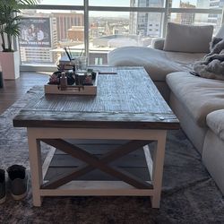 Grey and white handmade coffee table,