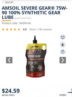 NEW AMSOIL SEVERE GEAR 75W-90 100% SYNTHETIC GEAR LUB 6 PACK