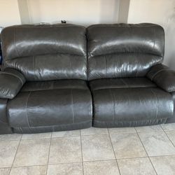 Leather Couch and Loveseat