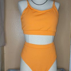 Orange Two Piece Bathing Suit