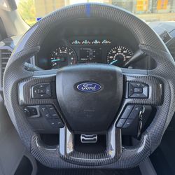 (2015-2020) Ford F-150 Amazing 3K Carbon Fiber Steering Wheel  D-Shape Flat-bottom Asking Only - $450