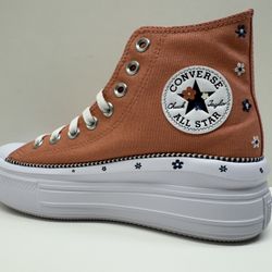 New!! Converse Chuck Taylor All Star Move Platform Petite Petals (Peach-White) Women’s 7.5