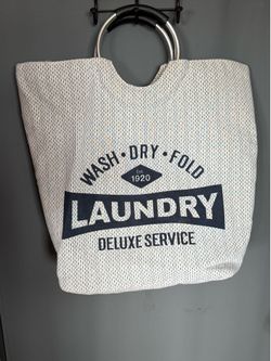 Canvas Laundry Hamper Bag Large with Carry Handles