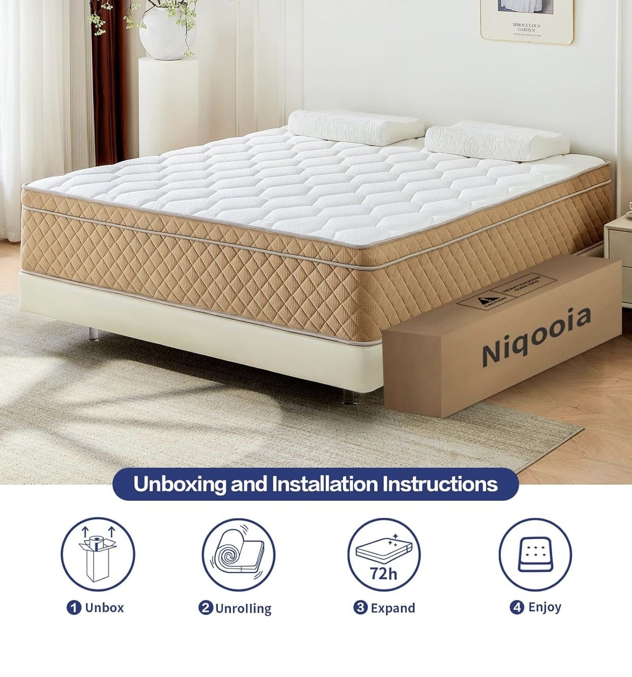 Niqooia 12inch Memory Foam Mattress In A Box