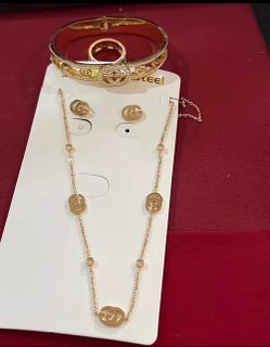 Gold-Tone stainless steel GG Logo Jewelry Set