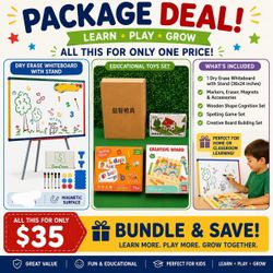 Set Of Learning Toys & White Board/ Montessori Set/  Set De Juguetes para aprender/  Homeschool Set / Day Care Pack