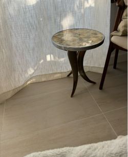 Horn Accent Table with Inlay Top