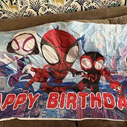 Spider Friends Birthday Banner 