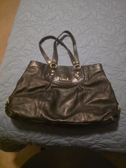Coach black leather bag