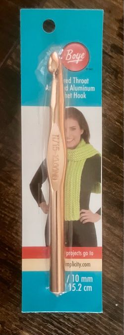 New Tapered Throat Anodized Aluminum Crochet Hook
