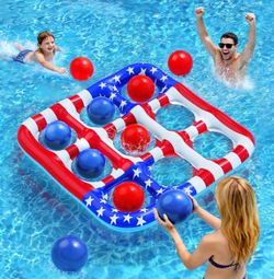 Inflatable USA flag tic-tac game