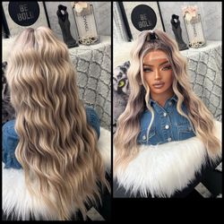 Human Hair Blended Lace Front Wig 